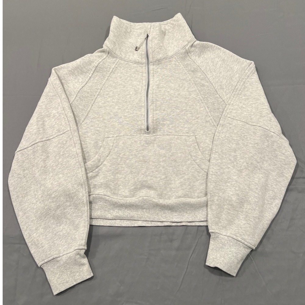 Lululemon Scuba Oversized Half Zip Pullover Heathered Core Ultra Light Grey M/L